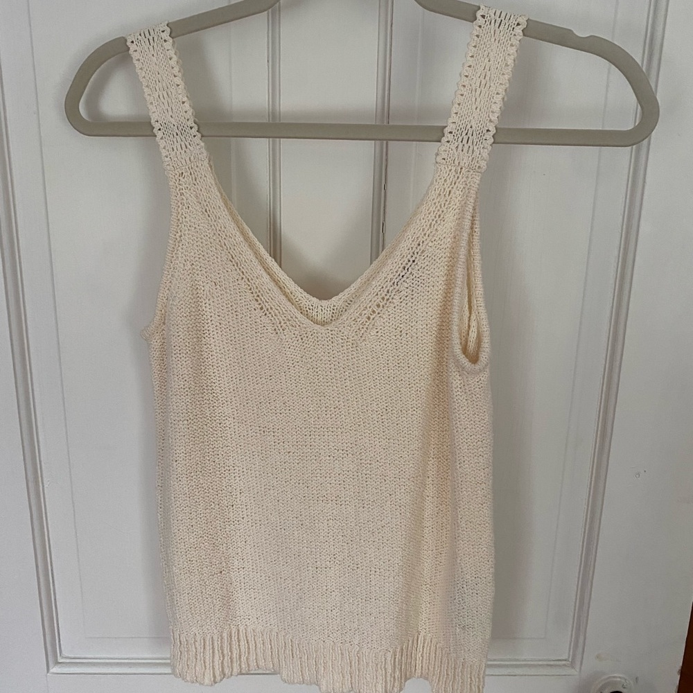 Knit Madewell tank top, Cream, Size Small